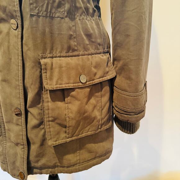 DKNY Womens Olive Army Green Water Resistant Anorak Utility Coat Jacket XS Small - Picture 7 of 16